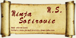 Minja Sotirović vizit kartica